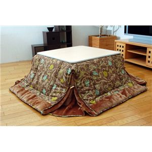 国内プリント 省スペースこたつ薄掛け布団単品 『パミールNSK増量省S』 ブラウン 190×190cm