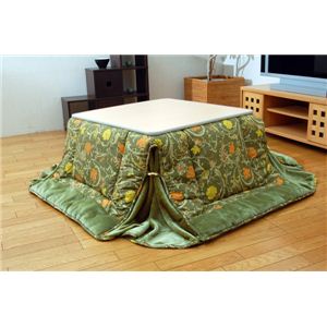 国内プリント 省スペースこたつ薄掛け布団単品 『パミールNSK増量省S』 グリーン 210×260cm