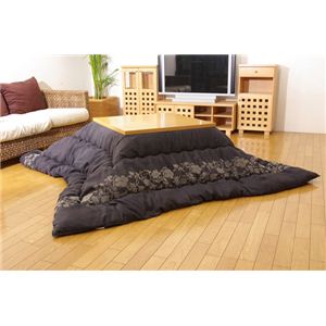 スエード生地 こたつ厚掛け布団単品 『ミラージュ』 ブラック 205×205cm