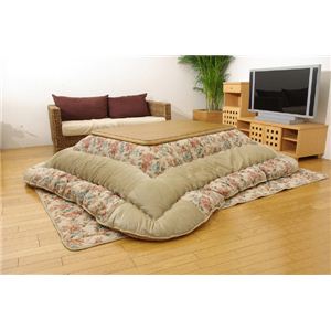 エレガンス柄 こたつ厚掛敷布団セット 『ベリーニ』 ベージュ 205×245cm（裏地：ボア）