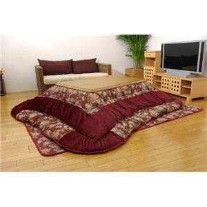 エレガンス柄 こたつ厚掛敷布団セット 『ベリーニ』 ローズ 205×285cm（裏地：ボア）