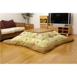 和柄 こたつ厚掛け布団単品 『和桜』 ベージュ 205×205cm