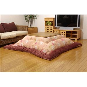 和柄 こたつ厚掛け布団単品 『和桜』 ローズ 205×205cm