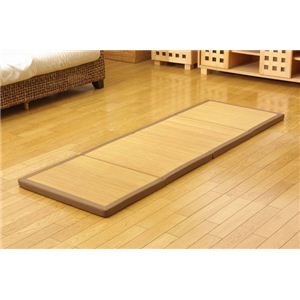 コンパクトに収納可能 竹マット 『薩摩』 ブラウン 60×180cm（中材：硬質ウレタン）
