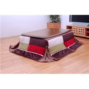 パッチワーク 省スペース こたつ薄掛け布団単品 『チェスタ省S』 ブラウン 180×220cm