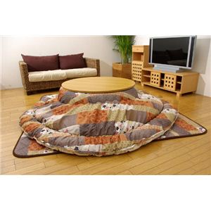 国内プリント こたつ厚掛敷布団セット 『京好み円形』 205cm丸