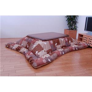 こたつ厚掛け布団単品 『はいからうさぎ 総柄』 ブラウン 185×235cm