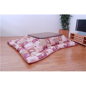 こたつ厚掛け布団単品 『はいからうさぎ 総柄』 ローズ 185×235cm