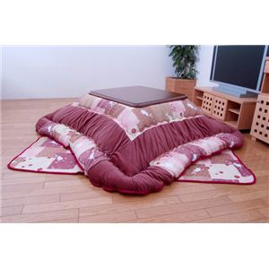 こたつ厚掛敷布団セット 『はいからうさぎ』 ローズ 205×285cm