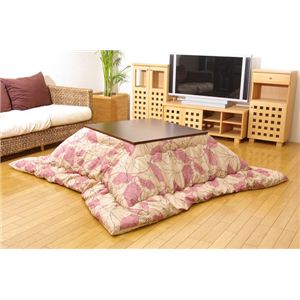 リーフ柄 こたつ厚掛け布団単品 『ソレイユ』 パープル 205×245cm