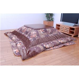 和柄 こたつ厚掛敷布団セット 『小梅』 ブラウン 205×245cm