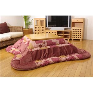 和柄 こたつ厚掛け布団単品 『紅葉』 ローズ 205×245cm