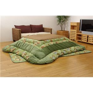 エレガンス こたつ厚掛敷布団セット 『シフォン』 グリーン 205×315cm