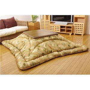 国内プリント こたつ厚掛け布団単品 『アクロス』 グリーン 205×205cm