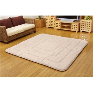 国産固綿40mm使用 スエード生地 ふっくら敷 『ミラージュF敷』 ベージュ 190×190cm