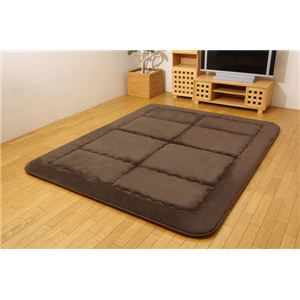 国産固綿40mm使用 フランネル生地 ふっくら敷 『フラネルF敷』 ブラウン 190×190cm(パイル長8mm)