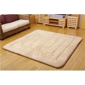 国産固綿40mm使用 マイクロファイバー生地 ふっくら敷 『フィーラF敷』 ベージュ 190×290cm