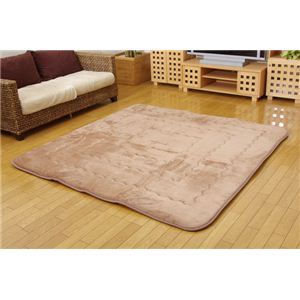 国産固綿40mm使用 マイクロファイバー生地 ふっくら敷 『フィーラF敷』 ライトブラウン 190×240cm