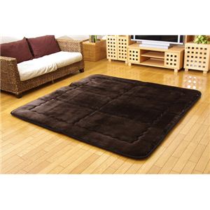 国産固綿40mm使用 フランネル生地 ふっくら敷 『スムースF敷』 ダークブラウン 190×190cm