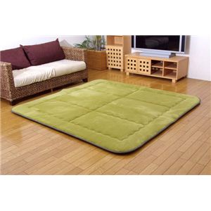 国産固綿40mm使用 フランネル生地 ふっくら敷 『スムースF敷』 グリーン 190×190cm