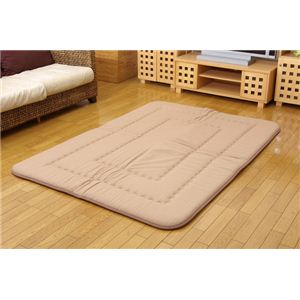 国産固綿40mm使用 しじら生地 ふっくら敷 『平安F敷』 ベージュ 140×200cm