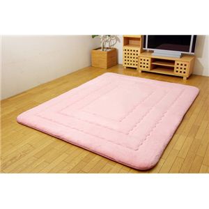 国産固綿40mm使用 フィラメント糸生地 ふっくら敷 『フィリップF敷』 ピンク 190×190cm