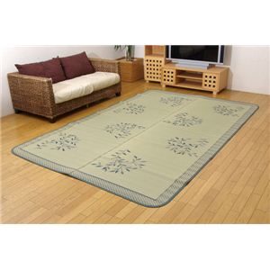 リーフ柄 い草ラグカーペット 『フェスタ』 約191×300cm