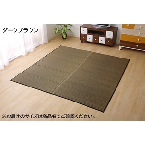 純国産 い草ラグカーペット 『Fソリッド』 ダークブラウン 約191×191cm（裏：ウレタン）