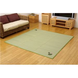 い草ラグカーペット 『ふっくらい草刺繍ラグ リゾート』 約180×180cm（中：ウレタン）