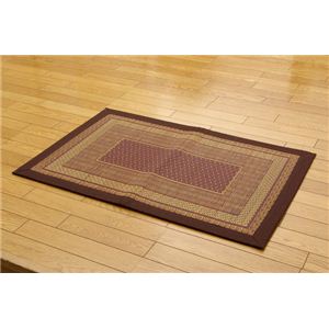 純国産 い草玄関マット 『ランクス』 ワイン 約60×120cm