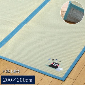 純国産 い草ラグカーペット 『くまモン 温泉』 約200×200cm
