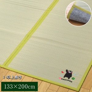 純国産 い草ラグカーペット 『くまモン すいか』 約133×200cm