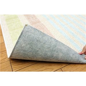 綿混タフトカーペット 『冷感ティンプル』 グリーン 130×185cm(キシリトール加工)