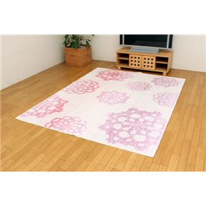 綿混タフトカーペット 『冷感クロッシェ』 ベージュ 185×240cm(キシリトール加工)