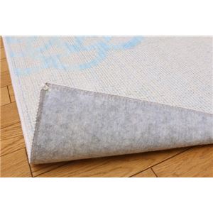 綿混タフトカーペット 『冷感クロッシェ』 ブルー 130×185cm（キシリトール加工）