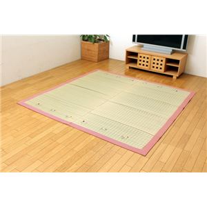 い草ラグカーペット 『DXコロンNF』 ローズ 約191×191cm （裏：不織布）