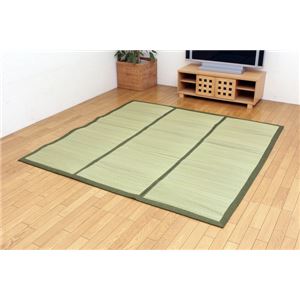 チップウレタン8mm入り い草ラグカーペット 『FCラサ』 グリーン 約200×250cm