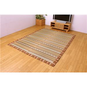 い草ラグカーペット 『Fサティス』 ブラウン 約191×191cm（裏：ウレタン10mm）