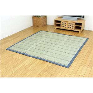 ウレタン8mm入り い草ラグカーペット 『iyFXタオ』 ブルー 約180×240cm