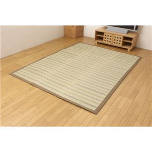 ウレタン8mm入り い草ラグカーペット 『iyFXタオ』 ブラウン 約180×180cm