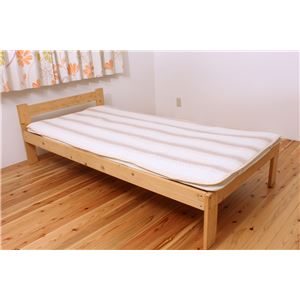 天然素材 ポコポコキルト 敷パッド 『涼風』 ベージュ セミダブル 120×205cm