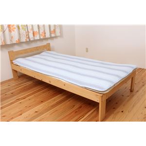 天然素材 ポコポコキルト 敷パッド 『涼風』 ブルー セミダブル 120×205cm