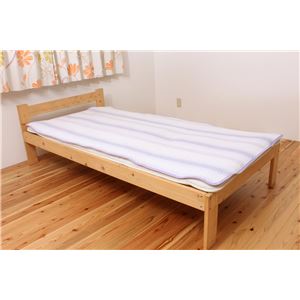 吸水速乾 ポコポコ調 敷パッド 『そよ風』 パープル シングル 100×205cm