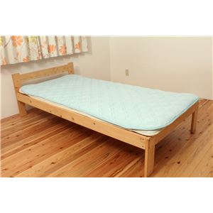 接触冷感+吸水速乾+通気性 敷パッド 『アイスドハイパー』 ブルー ダブル 140×205cm