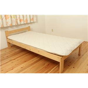 インド綿 オーガニックコットン使用 敷パッド 『マドラス』 アイボリー シングル 100×205cm