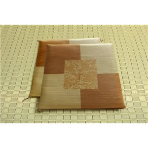 純国産 捺染返し い草座布団 『草美（くさび） 2枚組』 ブラウン 約55×55cm×2P