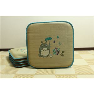 純国産 捺染アドラ い草座布団 『あじさいトトロ 5枚組』 約55×55cm×5P