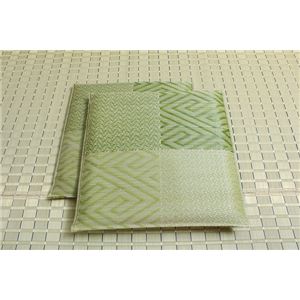 純国産 織込千鳥 い草座布団 『五風 2枚組』 グリーン 約55×55cm×2P