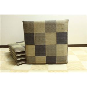 純国産 織込千鳥 い草座布団 『ブロック 5枚組』 グレー 約55×55cm×5P