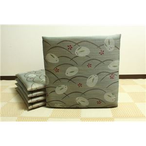純国産 捺染返し い草座布団 『ユメうさぎ 5枚組』 約55×55cm×5P